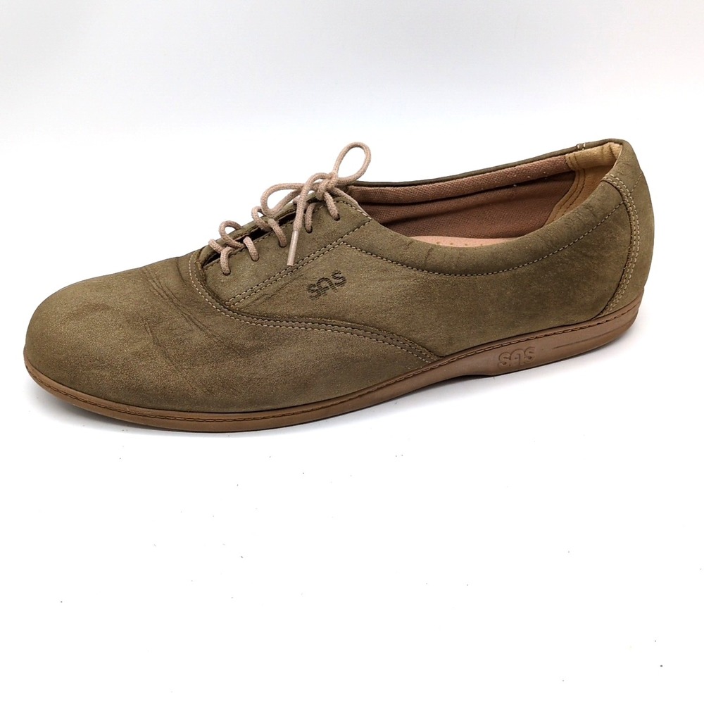 SAS Tripad Comfort‎ Shoes Womens Green 9.5 Suede Oxford Walking Lace Up Casual